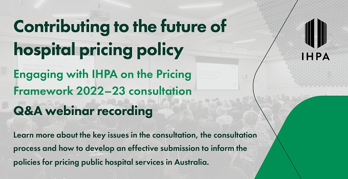 Contributing to the future of hospital pricing policy